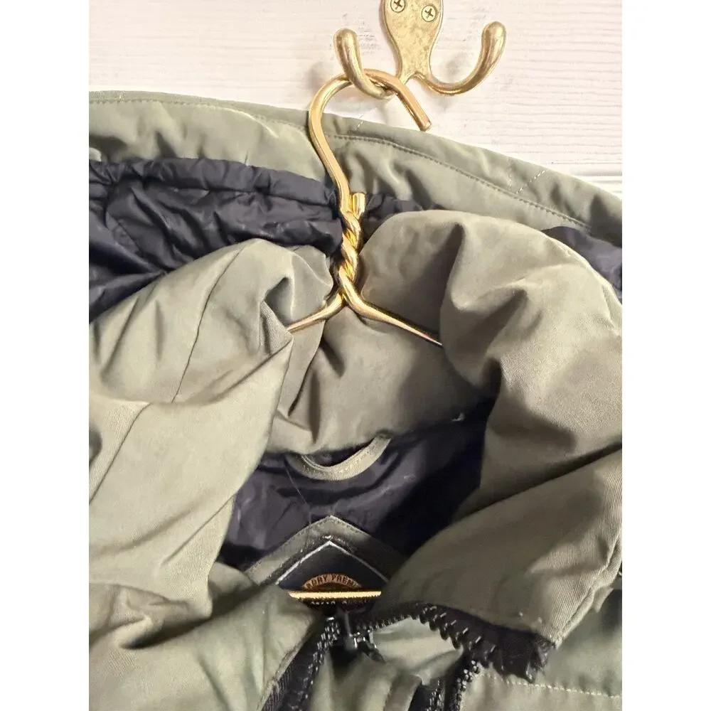 Super Dry Premium Down Jacket Parka Hooded Puffer Coat Olive Green Small 38w 31L